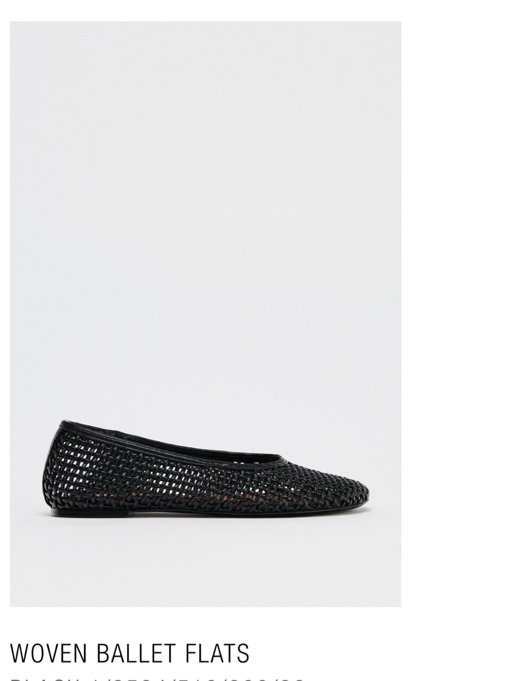 Zara Black Woven Ballet Flats - size 7